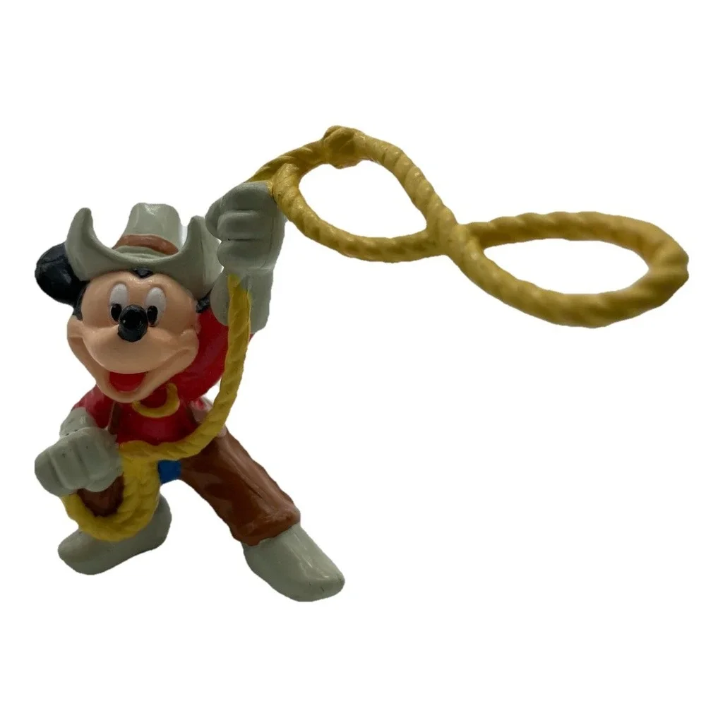 Mickey Mouse the Actor Lot of 3 Miniature Figures 2 Cowboy 1 Brave Little Tailor